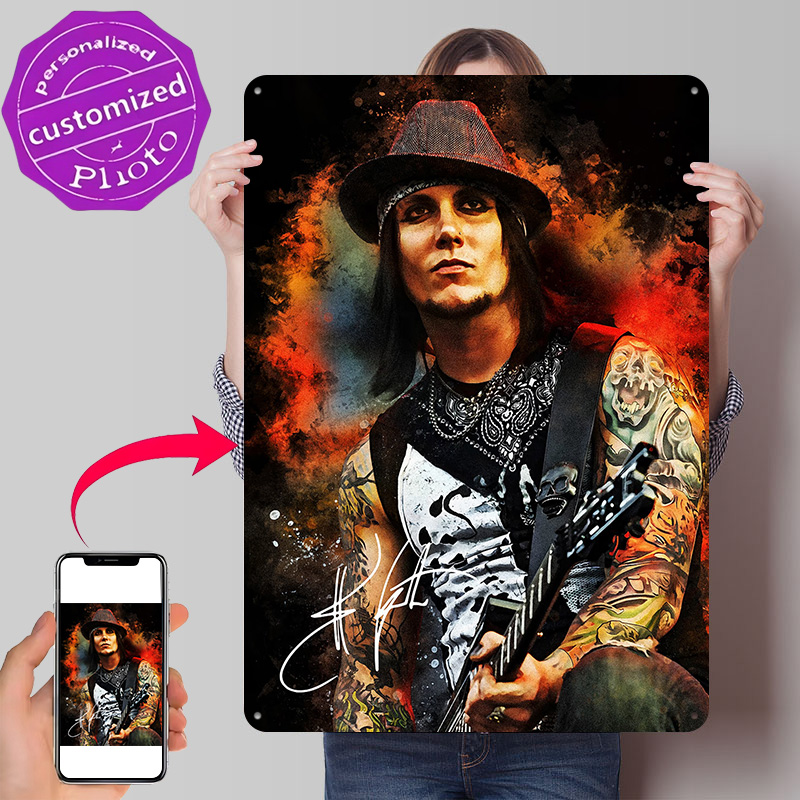 3D Printing Guitar - Synyster Gates Portre Gitar Posteri Retro