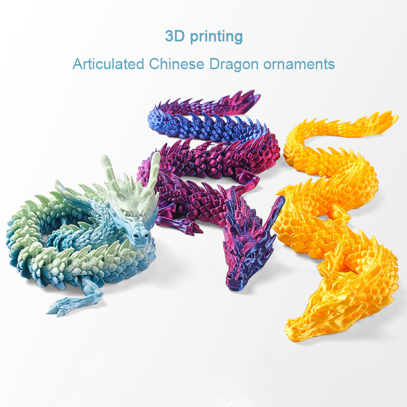 3D Printing Pla - 3D Baskılı Ejderha Süsleri Çin Loong