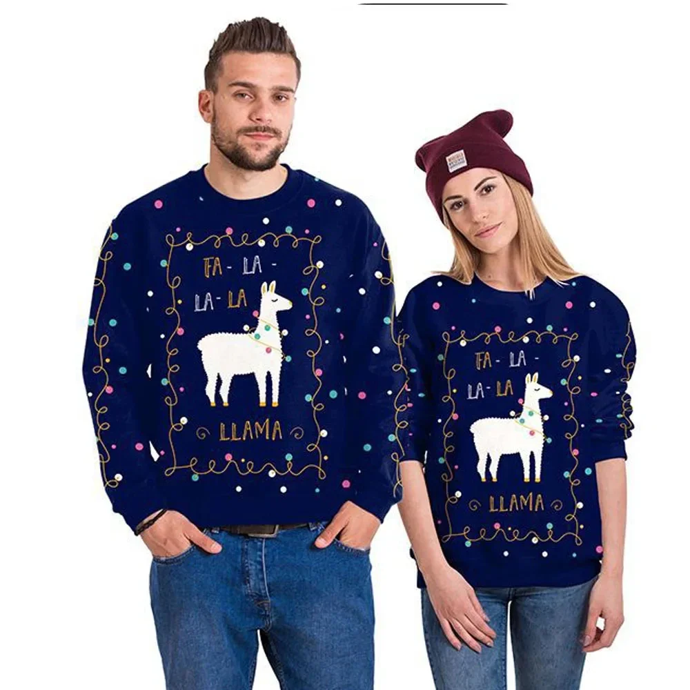 3D Printing Xmas - Erkekler Kadınlar Llama Çirkin Noel Kazak