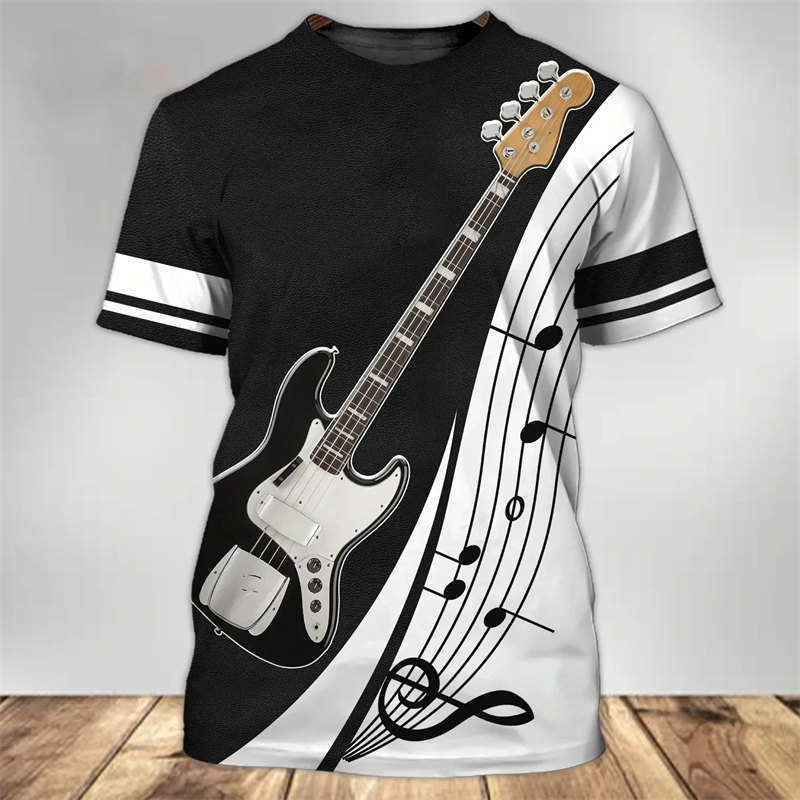 3D Printing Guitar - Moda 3D gitar baskı T Shirt