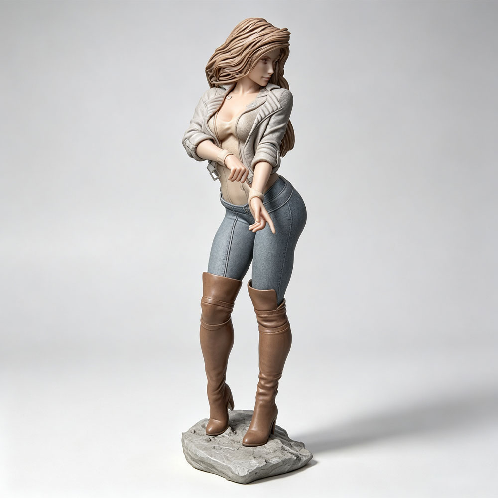 3D Printing Mockup - 1/24 Ölçekli Gerçekçi Moda Kadın Figürü,