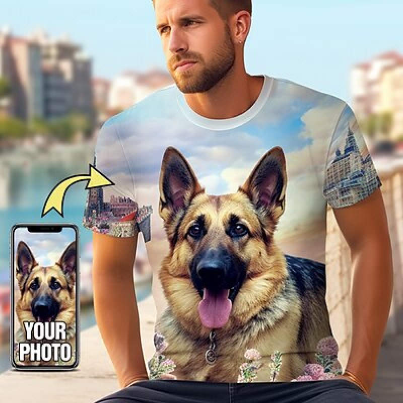 3D Printing Foto - Erkekler için özel Pet T Shirt
