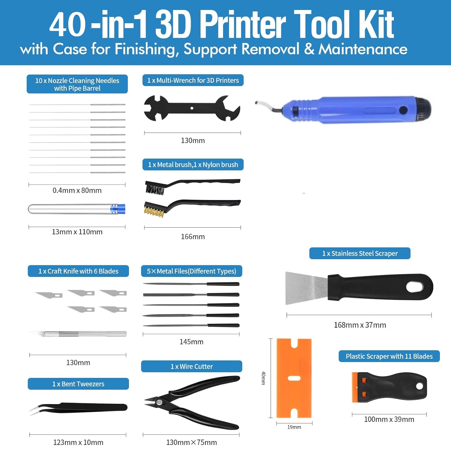 40 adet 3D yazıcı aletleri, ka - 3D Print Removal Tool incelemesi ve fiyatı